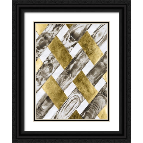 End Grain Weave I Black Ornate Wood Framed Art Print with Double Matting by Lam, Vanna