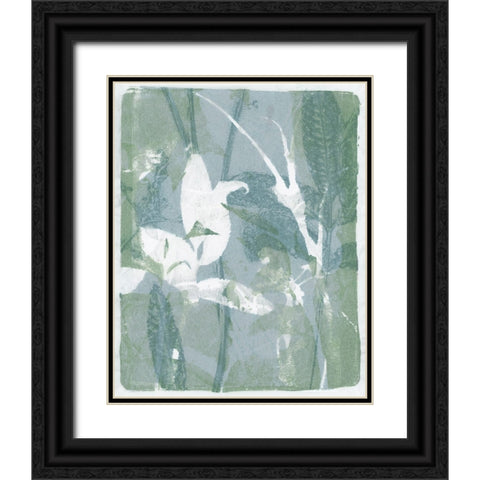 Subtle Sage Flora I Black Ornate Wood Framed Art Print with Double Matting by Barnes, Victoria