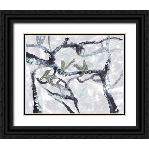 Snowy Branches IV Black Ornate Wood Framed Art Print with Double Matting by Wang, Melissa