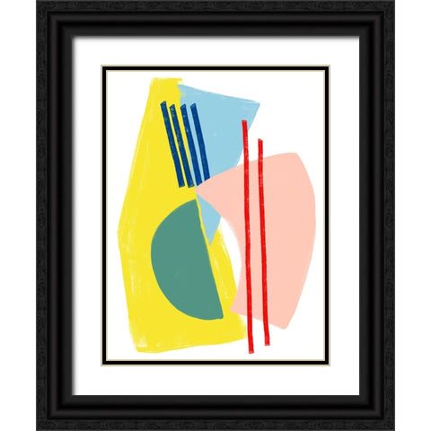 Color Plan III Black Ornate Wood Framed Art Print with Double Matting by Vess, June Erica