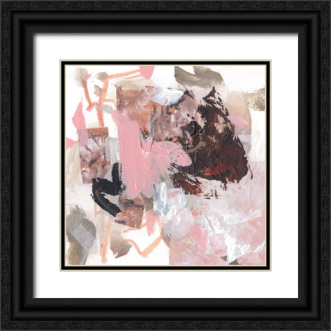 Pebble Rouge II Black Ornate Wood Framed Art Print with Double Matting by Wang, Melissa
