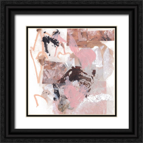 Pebble Rouge III Black Ornate Wood Framed Art Print with Double Matting by Wang, Melissa