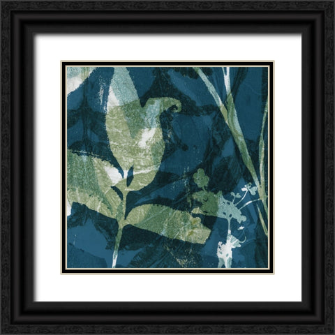 Botanical Imprints in Blue I Black Ornate Wood Framed Art Print with Double Matting by Barnes, Victoria