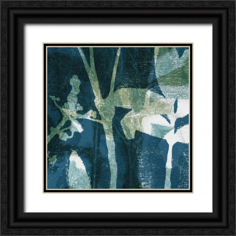 Botanical Imprints in Blue II Black Ornate Wood Framed Art Print with Double Matting by Barnes, Victoria