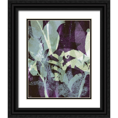 Frond Fresco I Black Ornate Wood Framed Art Print with Double Matting by Barnes, Victoria