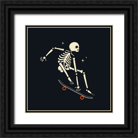 Skeleton Antics V Black Ornate Wood Framed Art Print with Double Matting by Barnes, Victoria