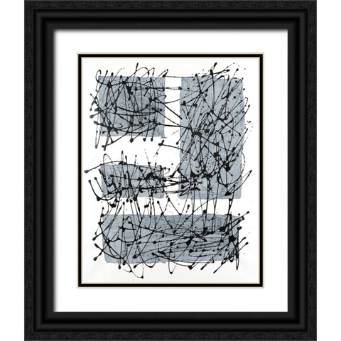 Paynes Blocks I Black Ornate Wood Framed Art Print with Double Matting by Willett, Michael