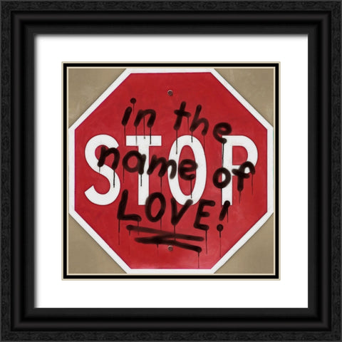 Graffiti Sign II Black Ornate Wood Framed Art Print with Double Matting by Saunders, Alonzo