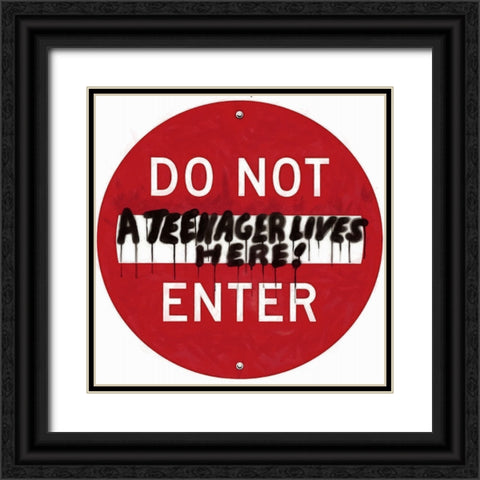 Graffiti Sign VII Black Ornate Wood Framed Art Print with Double Matting by Saunders, Alonzo