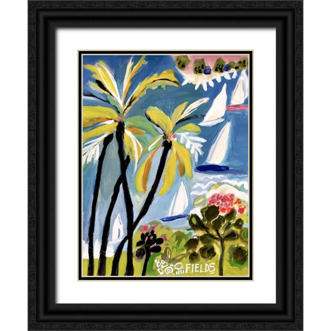 Palm Landscape II Black Ornate Wood Framed Art Print with Double Matting by Fields, Karen