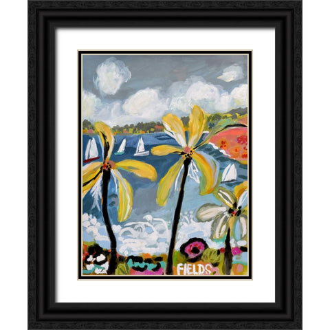 Palm Landscape III Black Ornate Wood Framed Art Print with Double Matting by Fields, Karen