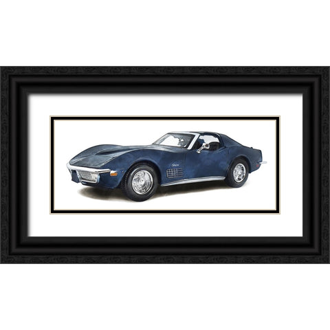 Classic Car II Black Ornate Wood Framed Art Print with Double Matting by Saunders, Alonzo