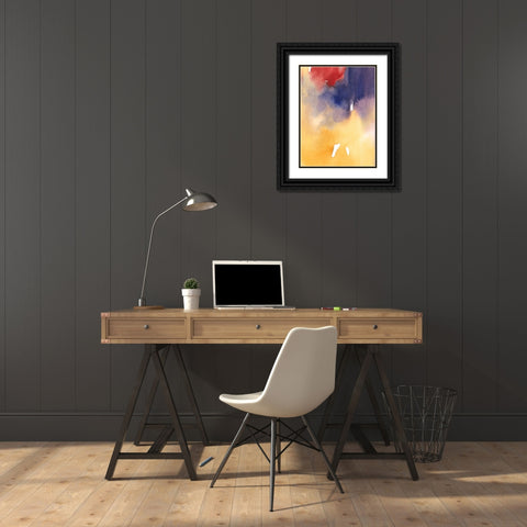 Golden Sunset I Black Ornate Wood Framed Art Print with Double Matting by Combs, Joyce