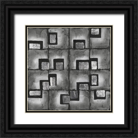 Shadow Squares I Black Ornate Wood Framed Art Print with Double Matting by Willett, Michael