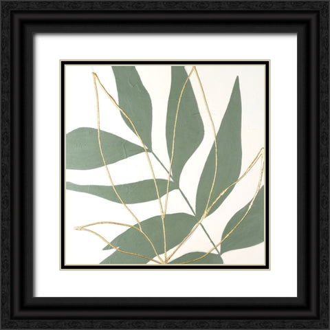 Layers of Leaves I Black Ornate Wood Framed Art Print with Double Matting by Lam, Vanna