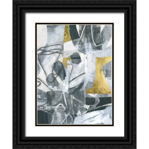 Linear Tones I Black Ornate Wood Framed Art Print with Double Matting by Vess, June Erica