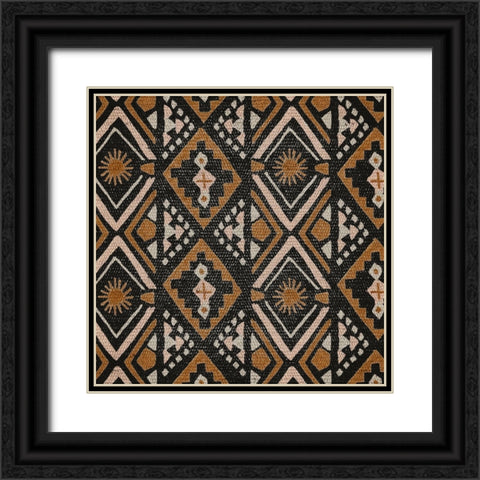 Block Tribal Patterns I Black Ornate Wood Framed Art Print with Double Matting by Wang, Melissa