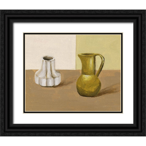Vases I Black Ornate Wood Framed Art Print with Double Matting by Wang, Melissa