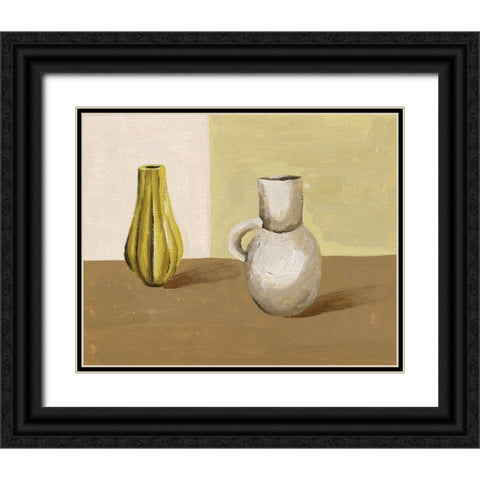 Vases II Black Ornate Wood Framed Art Print with Double Matting by Wang, Melissa