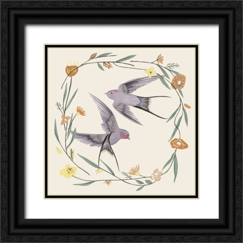 Fly to You II Black Ornate Wood Framed Art Print with Double Matting by Wang, Melissa