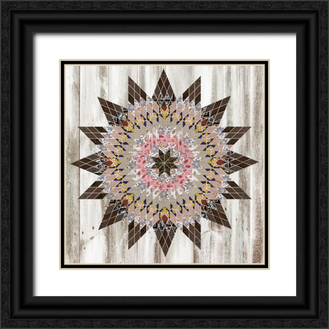 Rustic Quilt I Black Ornate Wood Framed Art Print with Double Matting by Wang, Melissa