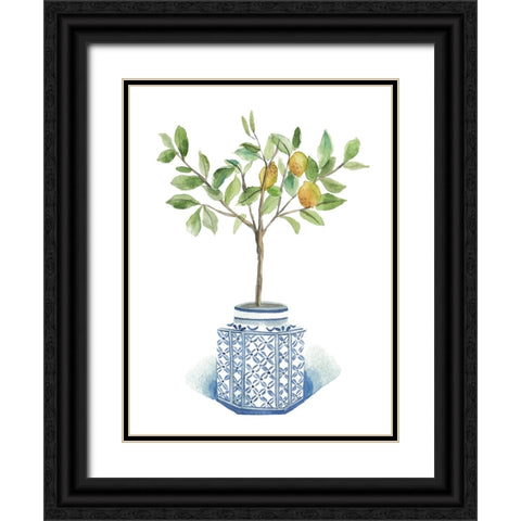 Growing Lemon I Black Ornate Wood Framed Art Print with Double Matting by Wang, Melissa