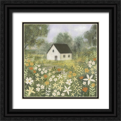 Storybook Cottage II Black Ornate Wood Framed Art Print with Double Matting by Barnes, Victoria