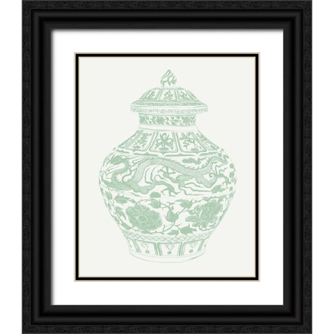 Mint Vases II Black Ornate Wood Framed Art Print with Double Matting by Wang, Melissa