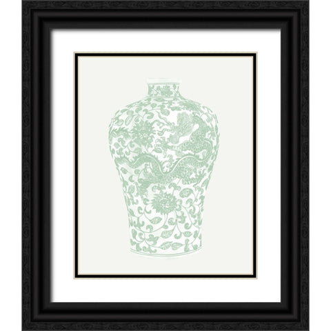 Mint Vases III Black Ornate Wood Framed Art Print with Double Matting by Wang, Melissa