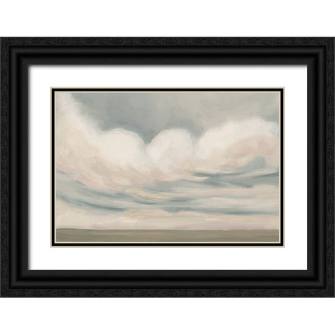 Rose Tinted Fields II Black Ornate Wood Framed Art Print with Double Matting by Vess, June Erica