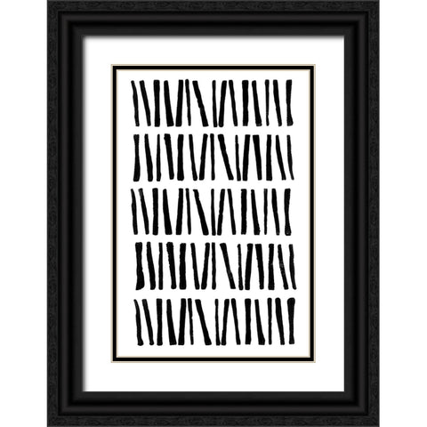 Inky Trace Black Ornate Wood Framed Art Print with Double Matting by Haase, Andrea