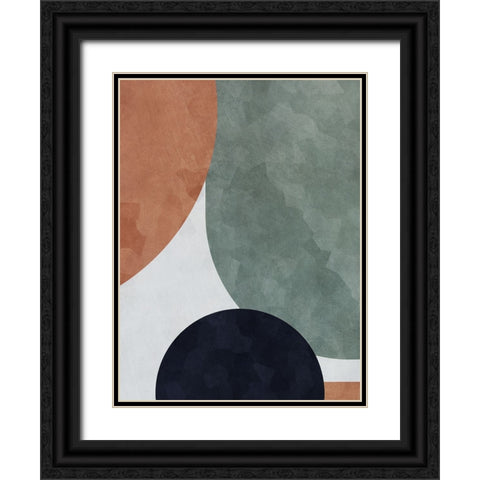 Abstract of Shapes I Black Ornate Wood Framed Art Print with Double Matting by Aldridge, Ashley