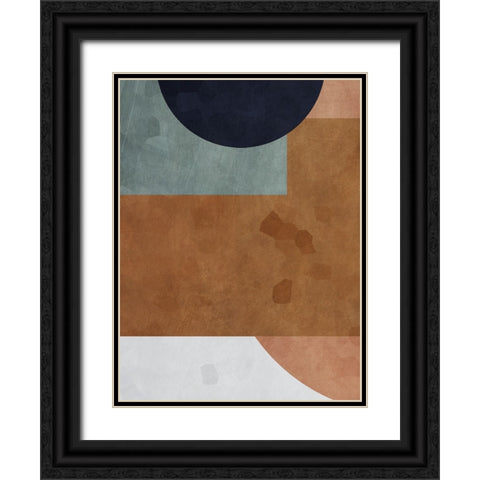 Abstract of Shapes III Black Ornate Wood Framed Art Print with Double Matting by Aldridge, Ashley