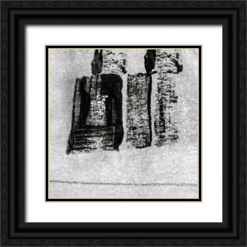 Black Aria I Black Ornate Wood Framed Art Print with Double Matting by Aryai, Sia