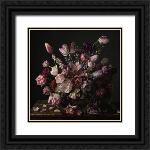 Spring Fling Blooms I Black Ornate Wood Framed Art Print with Double Matting by McLean, Leah