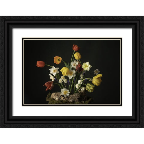 Spring Fling Blooms III Black Ornate Wood Framed Art Print with Double Matting by McLean, Leah