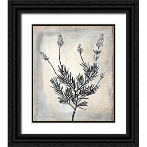 Floral Frame I Black Ornate Wood Framed Art Print with Double Matting by Smith, Karen