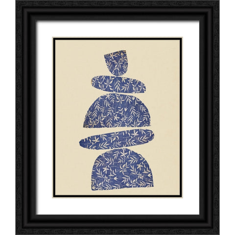 Blue Kilter II Black Ornate Wood Framed Art Print with Double Matting by Smith, Karen