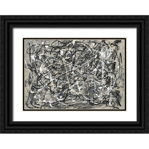 Pollack Homage I Black Ornate Wood Framed Art Print with Double Matting by Willett, Michael