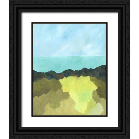 Jade Sea I Black Ornate Wood Framed Art Print with Double Matting by Moore, Regina