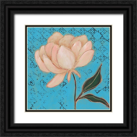 Poised Flower I Black Ornate Wood Framed Art Print with Double Matting by Moore, Regina