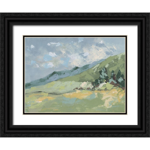 Lozana Landscape I Black Ornate Wood Framed Art Print with Double Matting by Moore, Regina