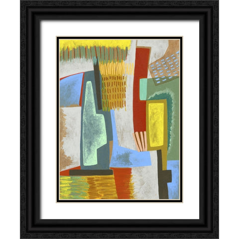 Colorful Composition Black Ornate Wood Framed Art Print with Double Matting by Galapon, Nikki