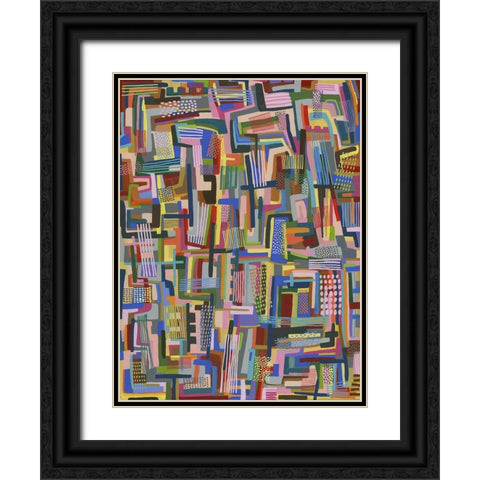 Patterned Shapes Black Ornate Wood Framed Art Print with Double Matting by Galapon, Nikki