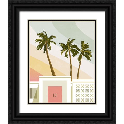 Palm Springs Paradise II Black Ornate Wood Framed Art Print with Double Matting by Barnes, Victoria