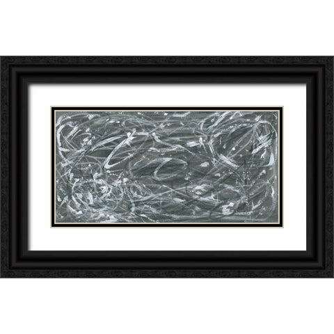 Static Scramble II Black Ornate Wood Framed Art Print with Double Matting by Vess, June Erica