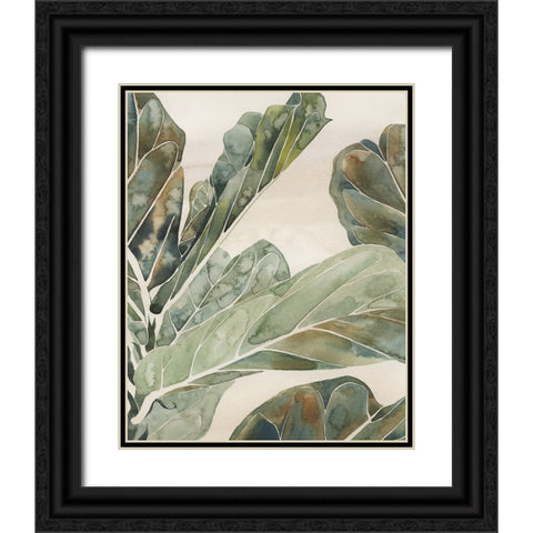 Fiddle Leaf Fig II Black Ornate Wood Framed Art Print with Double Matting by Popp, Grace