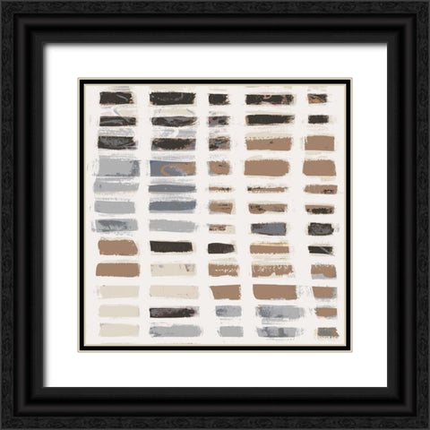 Neutral Peek I Black Ornate Wood Framed Art Print with Double Matting by Moore, Regina