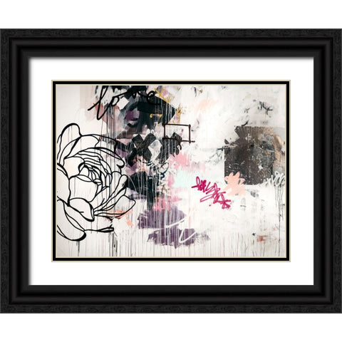 Flowertine I Black Ornate Wood Framed Art Print with Double Matting by Youngstrom, Kent