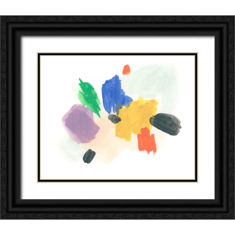 Primary Inkblot II Black Ornate Wood Framed Art Print with Double Matting by Vess, June Erica